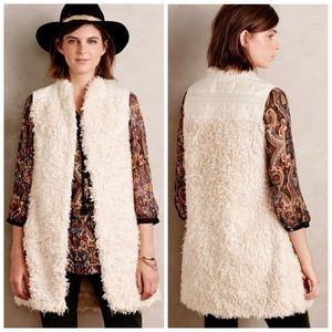 Anthropologie | Hei Hei Embroidered Shaggy Vest